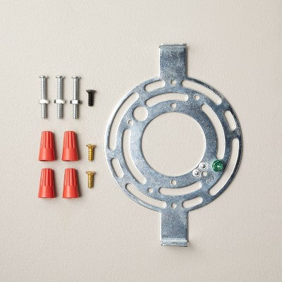 Milk Glass 3-Bulb Vanity Wall Sconce Brass Finish - Hearth & Hand with Magnolia: UL Listed, Iron Body