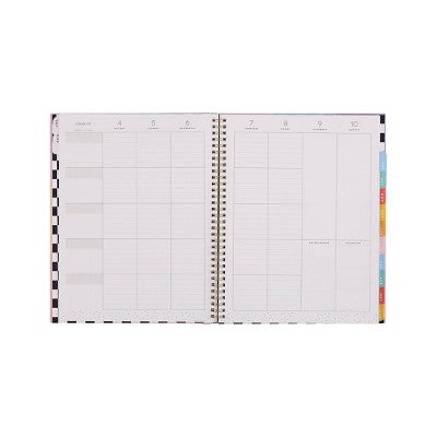 Happy Brands Organized July 2025 - June 2026 Weekly/Monthly Planner 9.37"x11.12" Multicolor Cool Brights