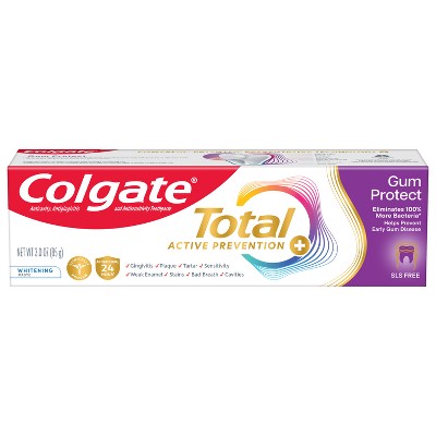 Colgate Total Active Prevention Gum Protect Whitening Toothpaste - Mint - 3.0oz