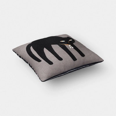 Black Cat Square Throw Pillow- Hyde and EEK! Boutique: Halloween