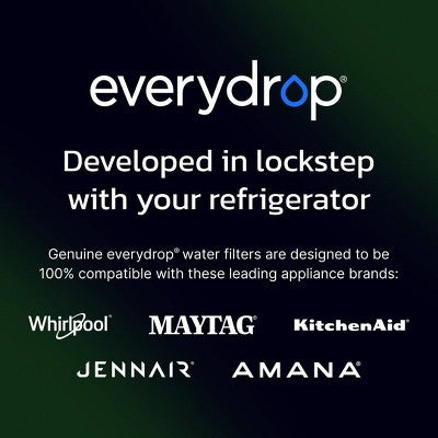 everydrop by Whirlpool Ice and Water Refrigerator Filter 4 - EDR4RXD1, Single-Pack: Reduces Odors & Contaminants, Green