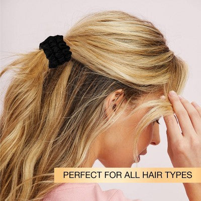 scunci No Damage Knit Scrunchies - Black - All Hair - 8pcs
