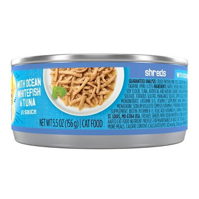 Purina Friskies Shreds Wet Cat Food with Ocean White Fish & Tuna In Sauce - 5.5oz