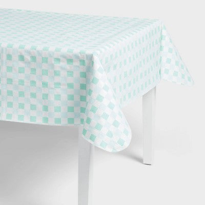 84"x60" Checker Tablecloth Green - Sun Squad