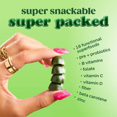 BLOOM NUTRITION Greens & Superfoods Supergreens Gummies - Strawberry Kiwi - 12 servings