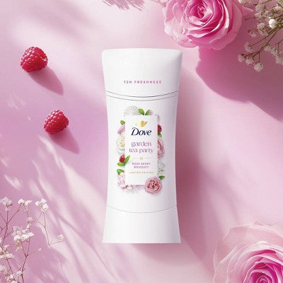 Dove Beauty Advanced Care Limited Edition Garden Tea Party Solid Antiperspirant & Deodorant Rose Berry Bouquet - 2.6oz