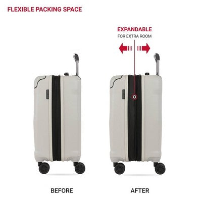 SWISSGEAR Cascade Hardside Carry On Spinner Suitcase - Sustained Gray: Tear-Resistant, 8 Wheels