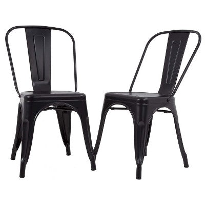 FDW Metal Dining Chair  Restaurants Chairs with Rubber Foot Protectors, Black (LOCAL PICKUP ONLY)
