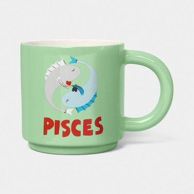 15 fl oz Zodiac Pisces Mug Green - Room Essentials