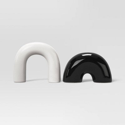 Novelty Salt and Pepper Shaker Set Black/White Arches - Room Essentials