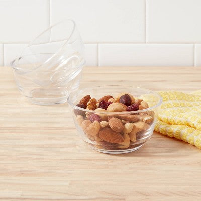 8oz 3pk Plastic Mini Bowls - Room Essentials: Clear Snack Bowls, Dishwasher-Safe, Small Round Dining Set