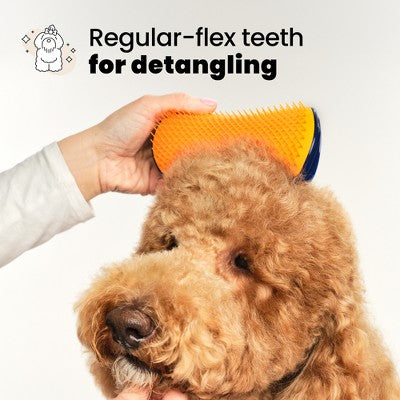 Pet Teezer Large Dog Grooming Brush - Navy Blue: Detangles, For Dogs