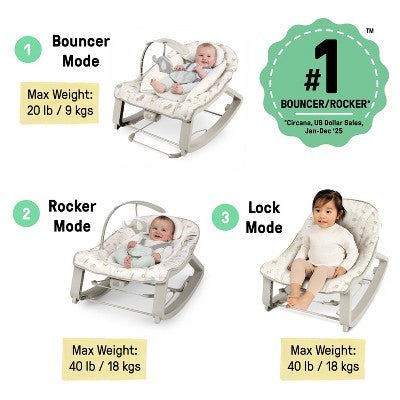 Ingenuity Keep Cozy 3-in-1 Grow with Me Baby Bouncer, Rocker & Toddler Seat - Safi (LOCAL PICKUP ONLY)