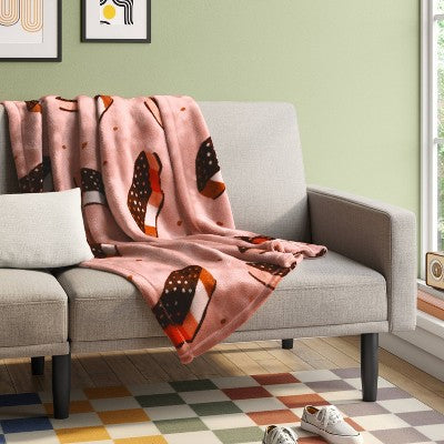 Printed Ice Cream Sandwich Plush Throw Blanket Pink - Room Essentials