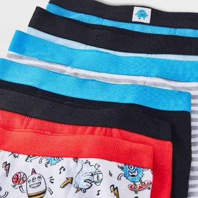 Toddler Boys' 6pk 'Monsters' Boxer Briefs - Cat & Jack 2T-3T: Cotton Knit, Mid Rise, Stripe Pattern