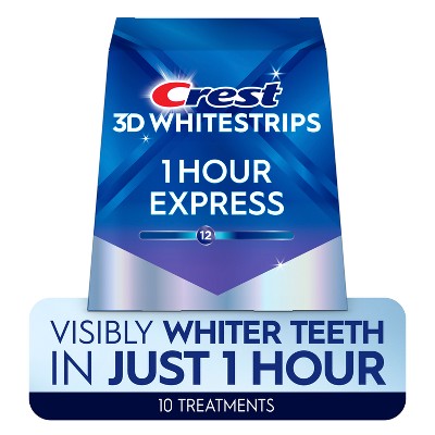Crest 3D Whitestrips 1-Hour Express At-home Teeth Whitening Kit - 10 Treatments