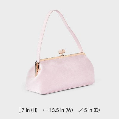 Suede Kiss Lock Clutch Bag - A New Day Light Pink