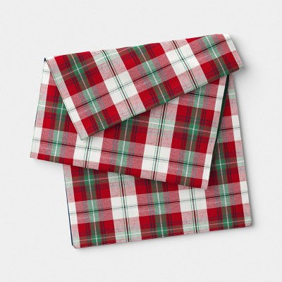 72"x12" Reversible Plaid Table Runner - Threshold