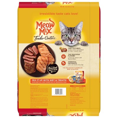 Meow Mix Tender Centers with Basted Bites with Flavors of Beef & Salmon Adult Complete and Balanced Dry Cat Food - 13.5lbs