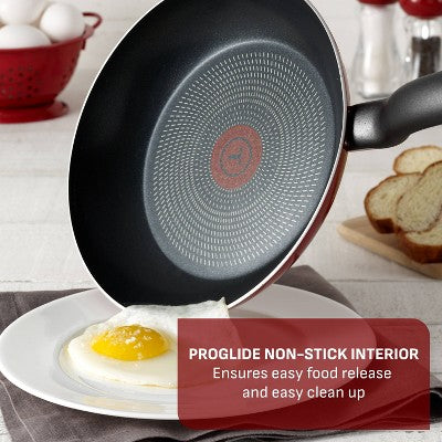 T-Fal 20pc Simply Cook Nonstick Cookware Set Red: Skillet & Pan Set, Glass Lids, Dishwasher & Oven Safe, Ergonomic Handles (LOCAL PICKUP ONLY)