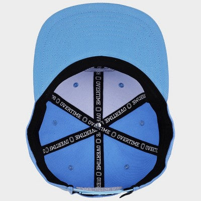 Overtime Adult Flat Brim Snapback 3D Ombre Embroidery Logo Baseball Hat - Blue
