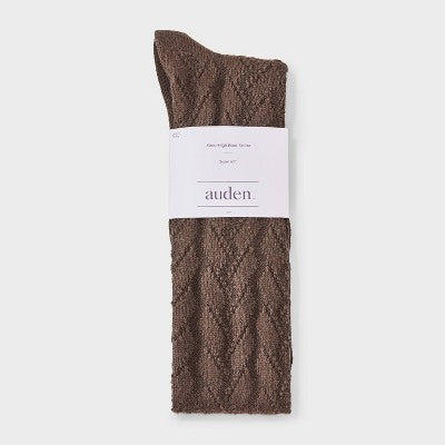 Women's Herringbone Texture Super Soft Knee High Boot Socks - Auden Brown 4-10