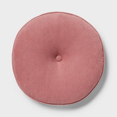 Round Decorative Pillow Rose Pink - Room Essentials: Corduroy, Indoor Use, Teen Room Accent, OEKO-TEX Certified