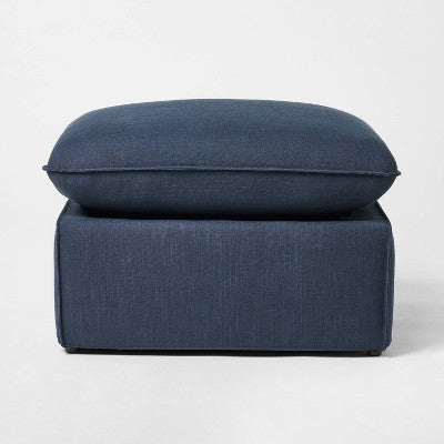 Padded Slipcover Ottoman Blue - Threshold designed with Studio McGee (LOCAL PICKUP ONLY)