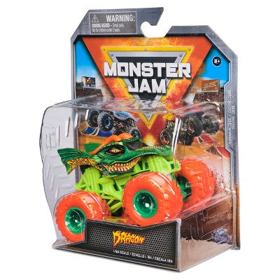Official Monster Jam Dragon Monster Truck, Die-Cast Vehicle, 1:64 Scale