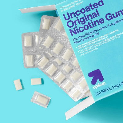 Uncoated Nicotine 4mg Stop Smoking Aid Gum - Original -310ct - up&up