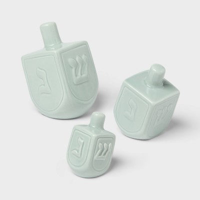 3ct Ceramic Dreidels Decor Set - Spritz