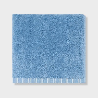 6pc Everyday Striped Dorm Towel Set Blue/White - Room Essentials