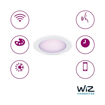 Philips Smart Wi-Fi 85W 6'' Recessed Downlight 1P: E26 Base, Smart Color and Tunable White, Voice Control, Dimmable