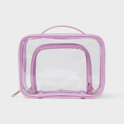 Double Sided Travel Bag - Clear/Purple