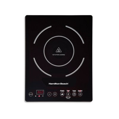 Hamilton Beach Induction Cooktop - Black: 1800W Electric Ceramic Smooth Top, 7 Settings, Countertop, 1 Burner