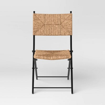 Rush Weave Wicker Folding Patio Chair Brown - Threshold designed with Studio McGee (LOCAL PICKUP ONLY)