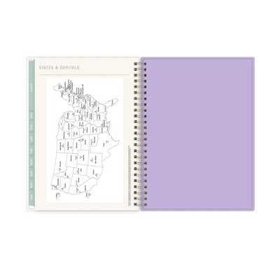Blue Sky Brook Gossen Planner Notes 5.875"x8.625" Weekly/Monthly Wirebound 12 Month Purple Striped Undated