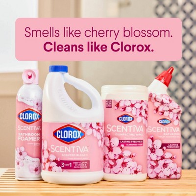 Clorox Scentiva Disinfectant Wipes - Cherry Blossom & Peach - 75ct: Multi-Surface Use, Ammonia-Free, Plastic Canister