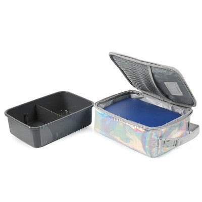 Fulton Bag Co. Upright Lunch Bag - White Holographic: Polyurethane Classic Molded Style