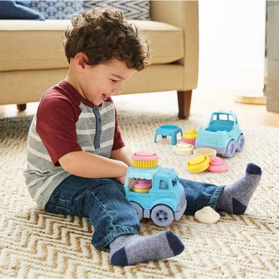 Green Toys Cupcake Trucks: Recycled Plastic Toy Set, Includes 16 Pieces