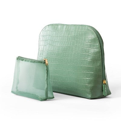 Sonia Kashuk Large Travel Makeup and Toiletry Bag Set - 2pc - Sage Croc