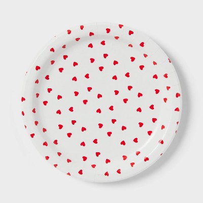20ct Valentine's Day Heart Print Dinner Plates - Spritz