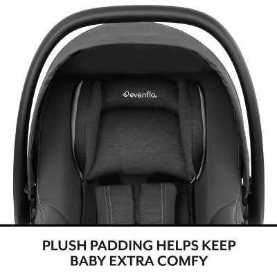 Evenflo Revolve180 LiteMax Rotating Infant Car Seat with Green & Gentle - Anchor Gray (LOCAL PICKUP ONLY)