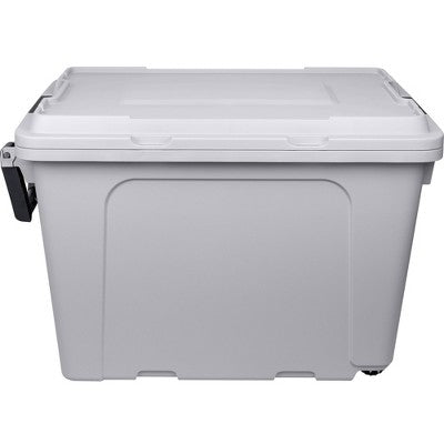 Hefty 28gal Max Tote Wheel: Polypropylene Storage Bin with Lid, Locking Handles & Wheels, Universal Utility Tubs, Gray (LOCAL PICKUP ONLY)