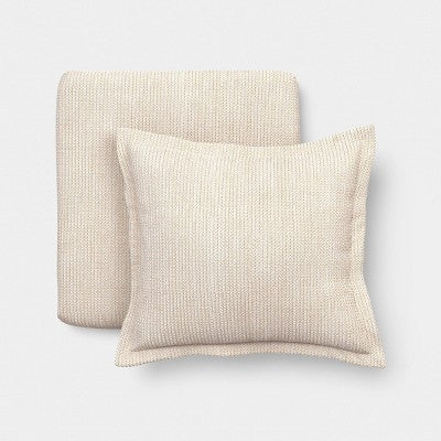 2pc Natural Weave Deep Seat Outdoor Cushion Set Ivory - Threshold (LOCAL PICKUP ONLY)