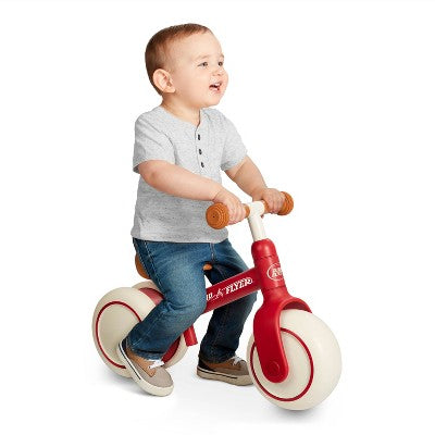 Radio Flyer Steady Start 8'' Kids' Balance Bike - Red: Steel Frame, Adjustable Seat