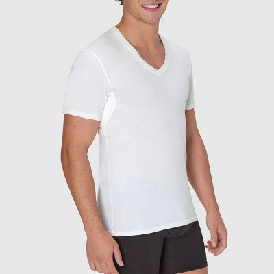 Hanes Premium Men's Sweat Block V-Neck Undershirt 3pk - White XXL: Cotton, Lightweight, Tagless, Moisture Wicking