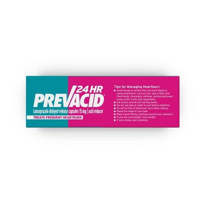 Prevacid 24 HR Lansoprazole Acid Reducer Delayed-Release 15 mg- PPI for Complete Heartburn Relief - 42 Capsules