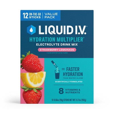 Liquid I.V. Hydration Multiplier Powder Electrolyte Drink Mix - Strawberry Lemonade - 6.77oz/12ct