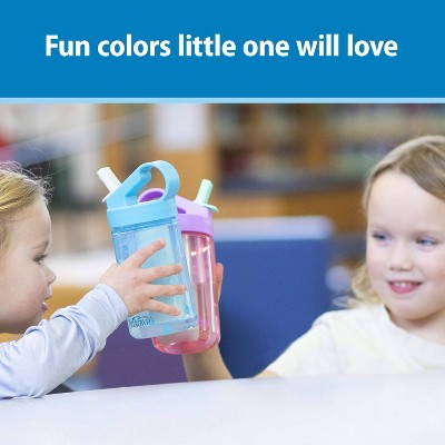 Dr. Brown's 12oz Plastic Sports Water Bottle with Freezer Stick - Aqua Blue